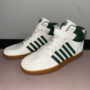 K-Swiss High Top Sneakers Men US 11.5 White Green Gum Sole KSS10091M